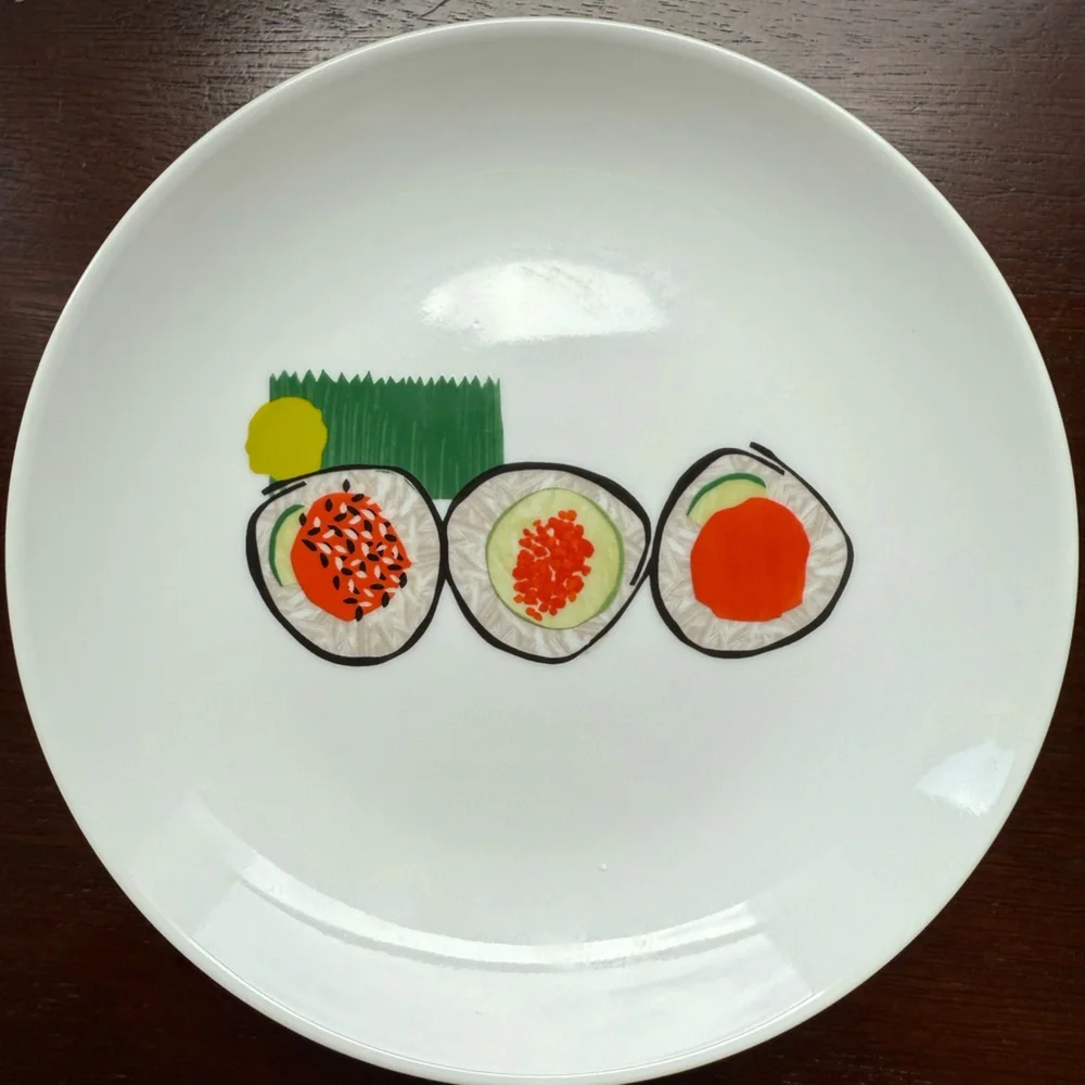 CRATE & BARREL Set of 6 Global Bites Plates